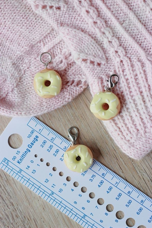 Handmade Polymer Clay Yellow Donut Stitch Markers