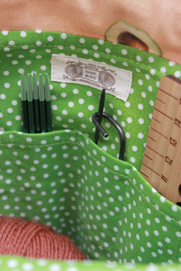 Avocado Canvas Project Bag & DPN Holder