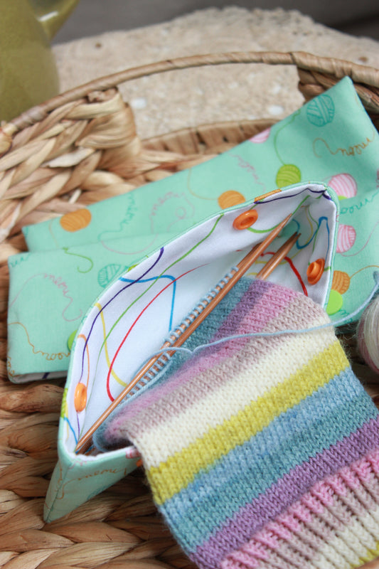 Mint Blue Yarn Print DPN Holder