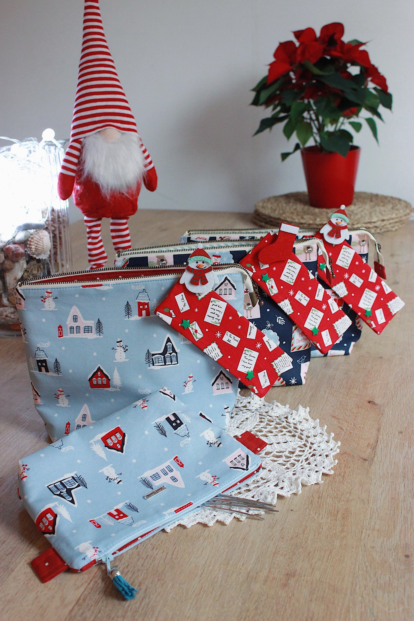 Christmas Town Zipper Project Bag, Pouch & Holder