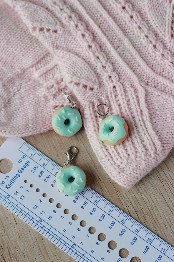 Handmade Polymer Clay Cute Mint Donut Stitch Markers