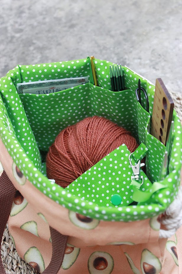 Avocado Canvas Project Bag & DPN Holder