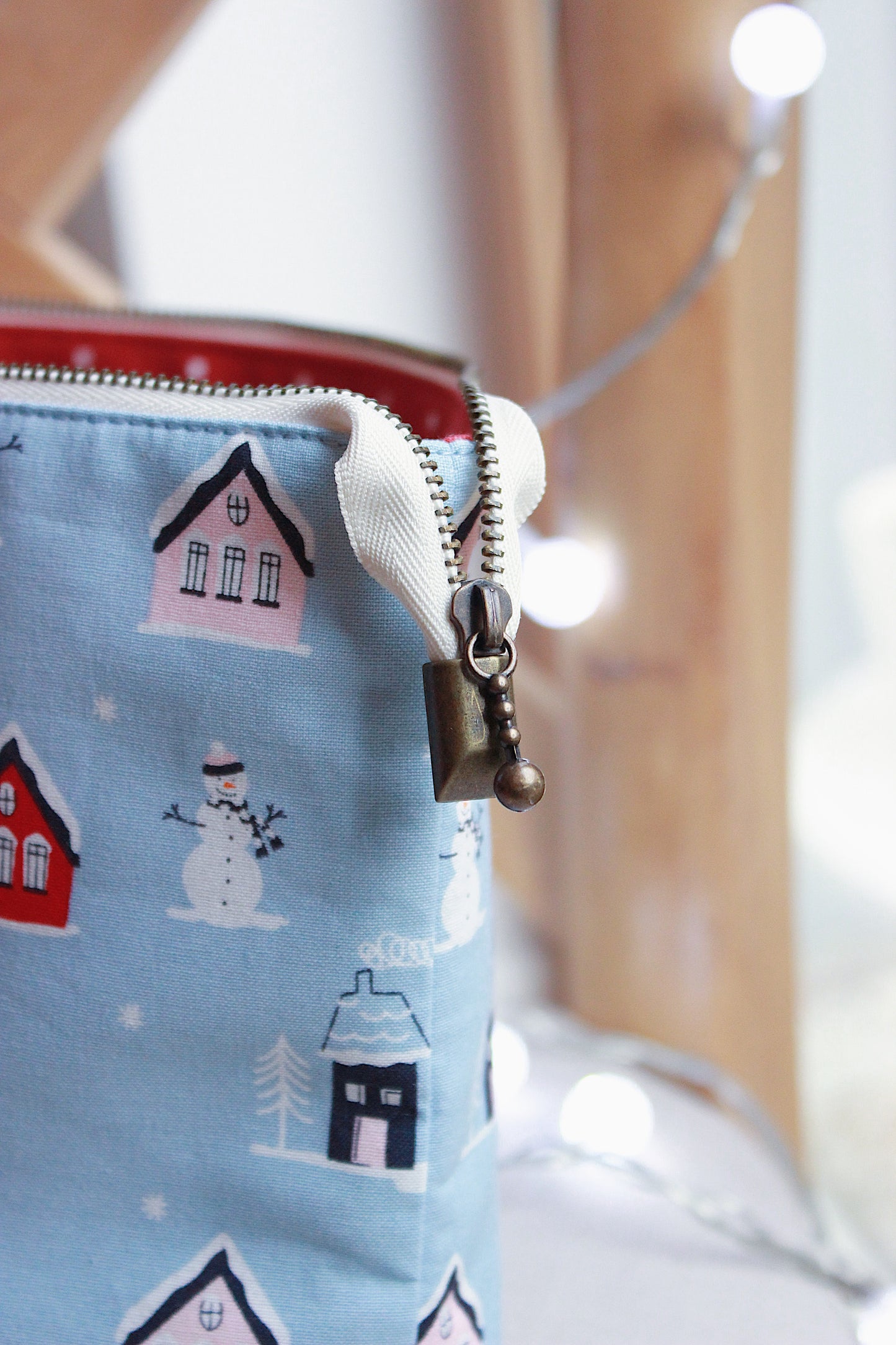 Christmas Town Zipper Project Bag, Pouch & Holder