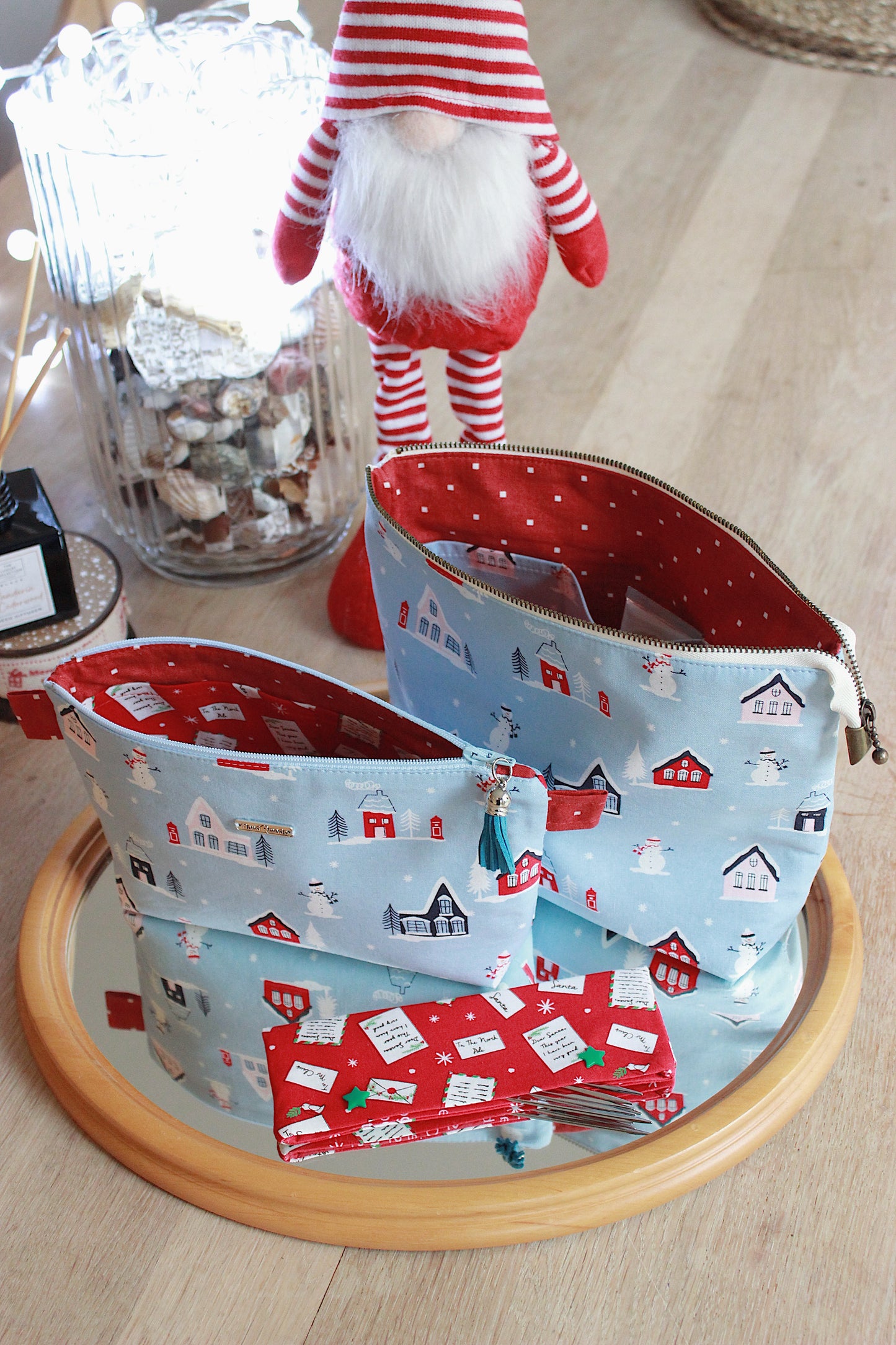 Christmas Town Zipper Project Bag, Pouch & Holder