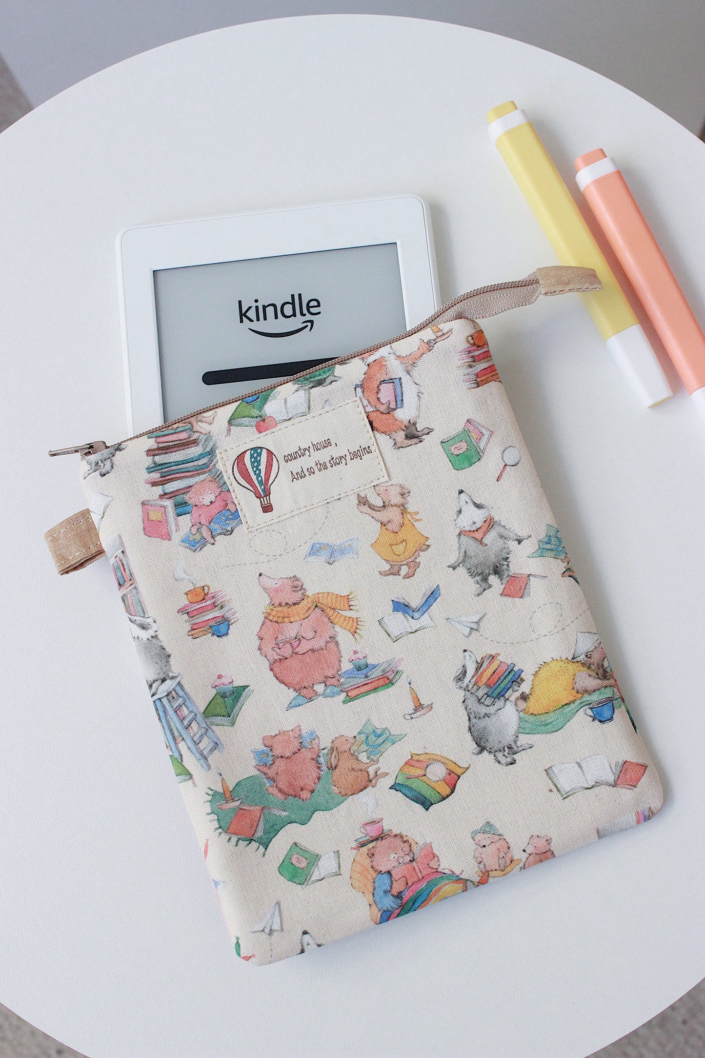 Reading Hour Quilted Kindle Zipper Sleeve