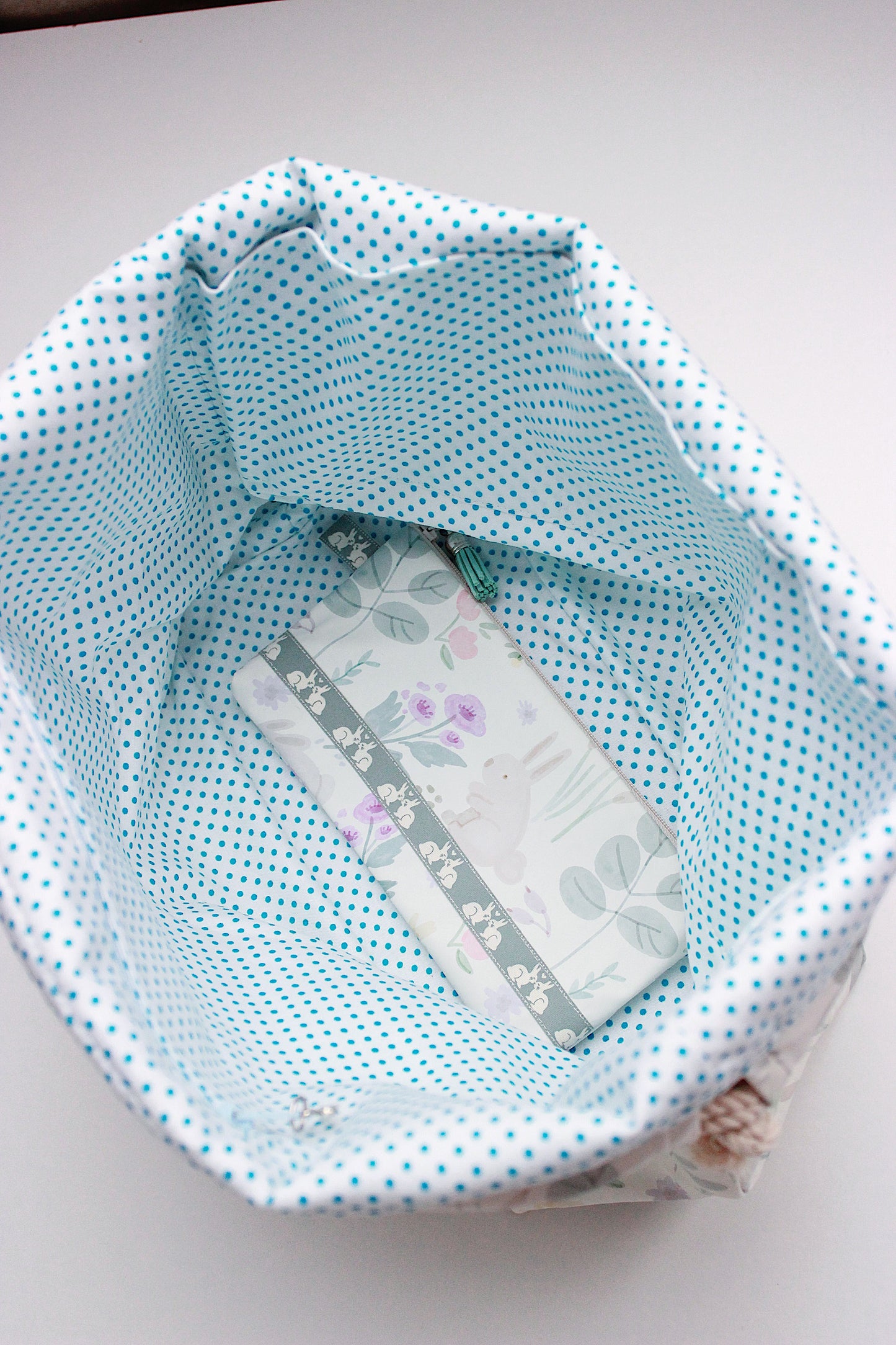π Bunny & Hedgehog Large Waterproof Project Bag & Zipper Pouch