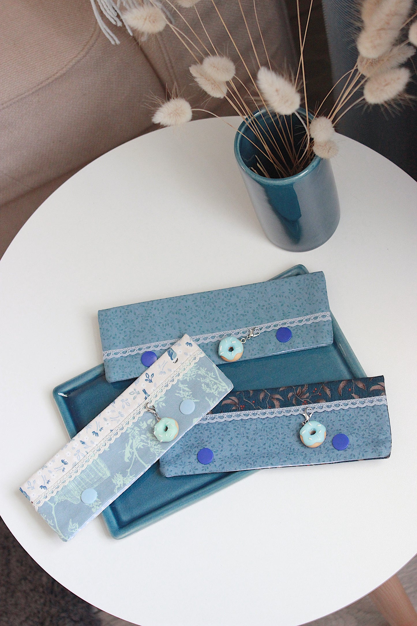 Blue DPN Holders With Lace