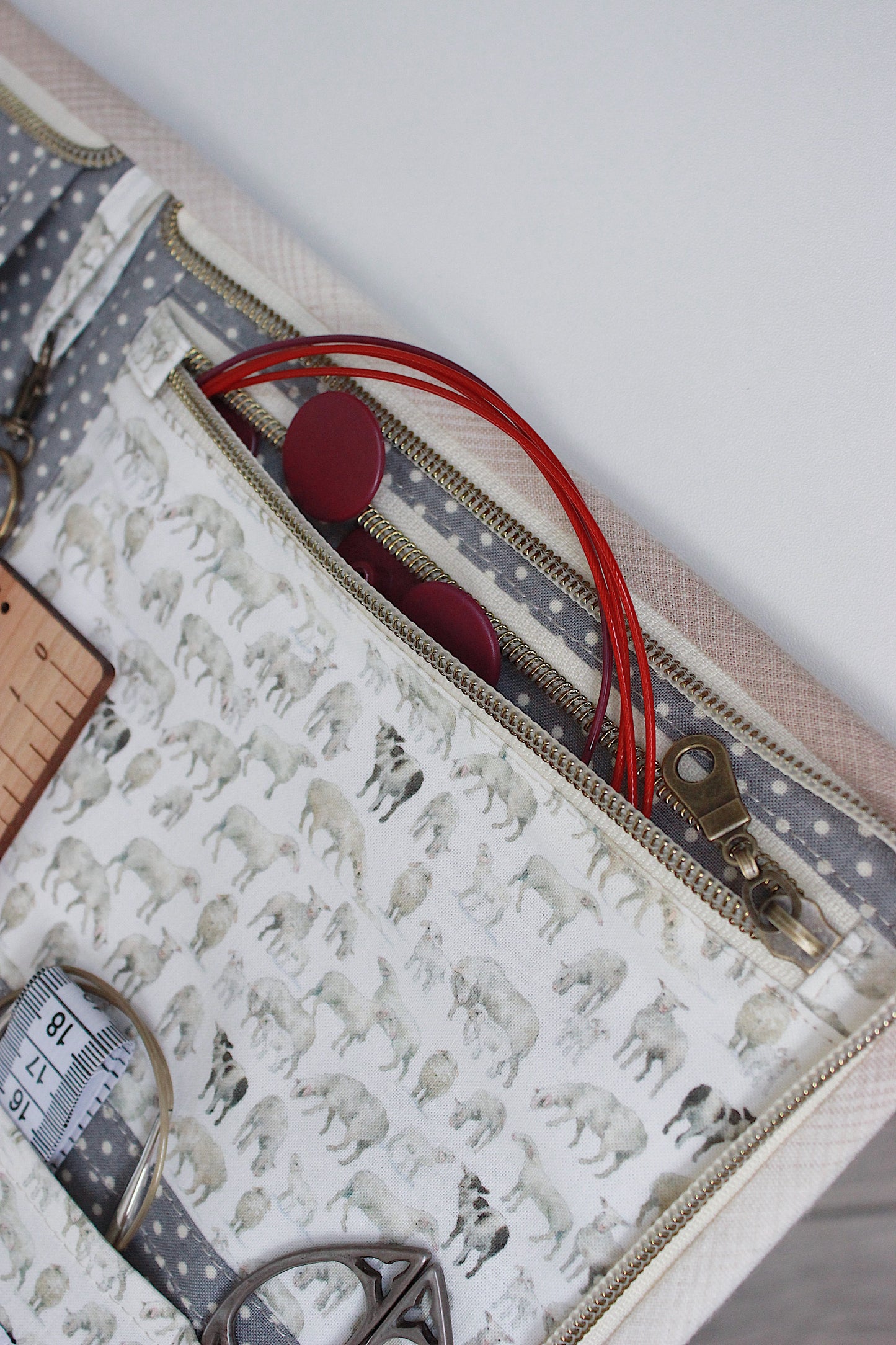 Sheep Allover Zipper Knitting Needle Case