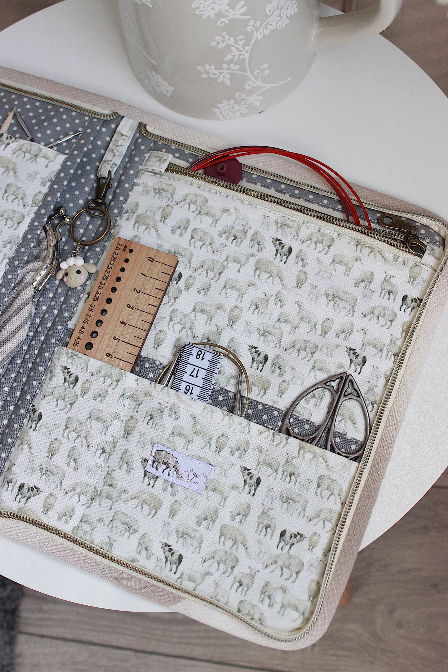Sheep Allover Zipper Knitting Needle Case