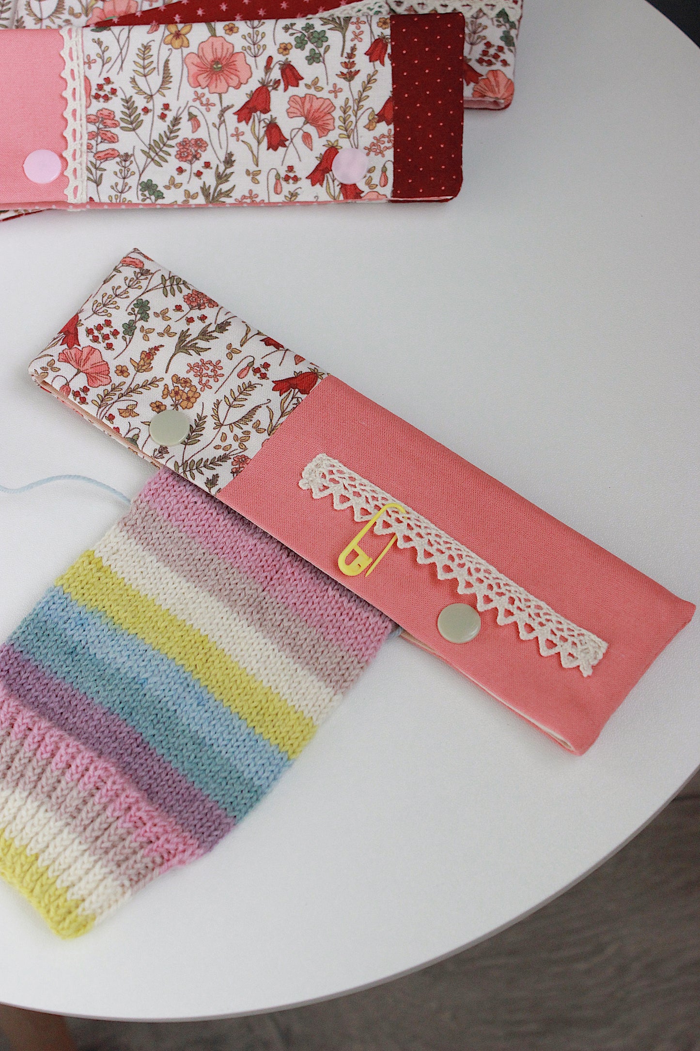 Floral DPN Holder – Handmade Knitting Needle Case for Double-Pointed Needles