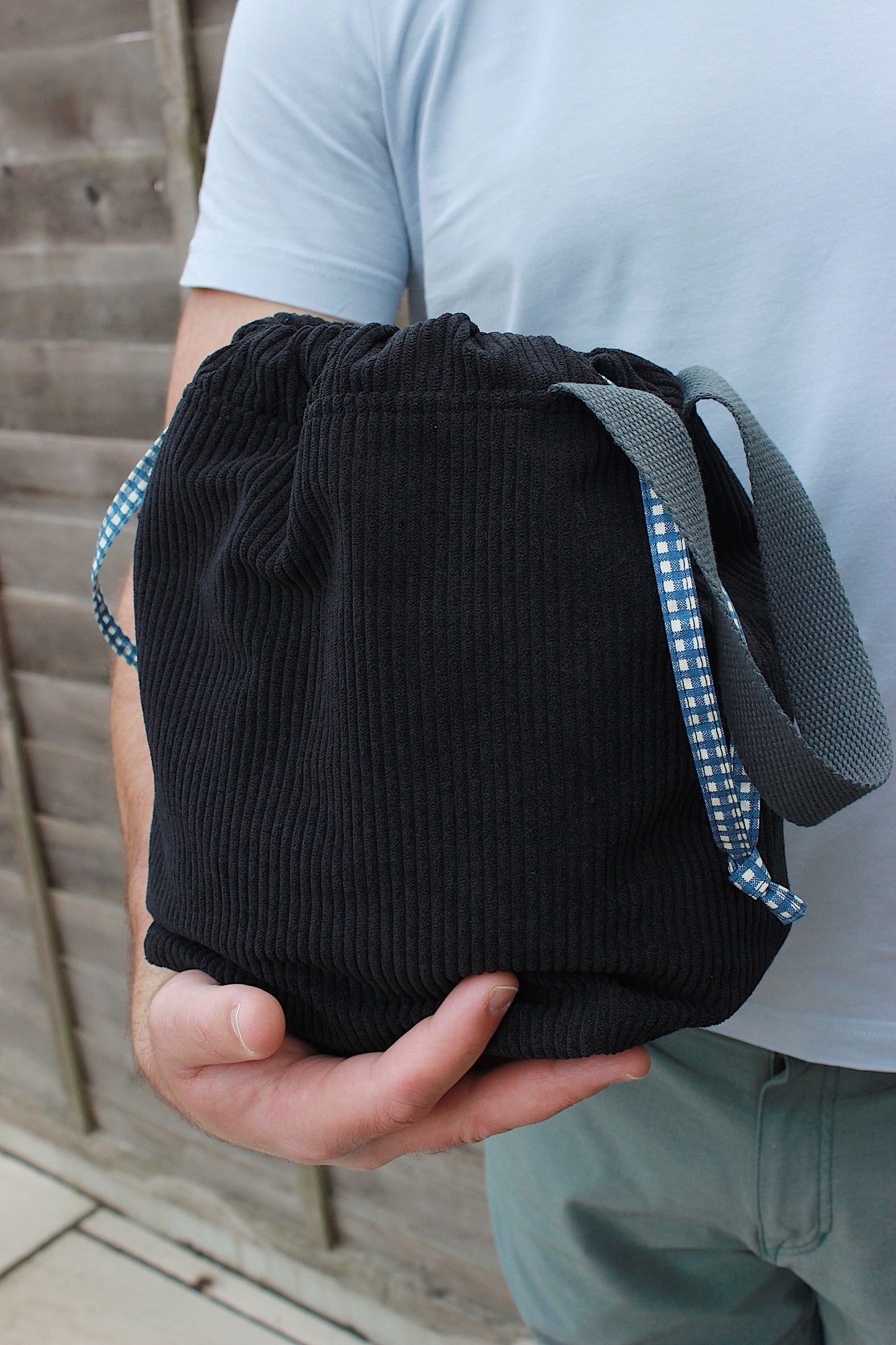 Black Corduroy Project Bag