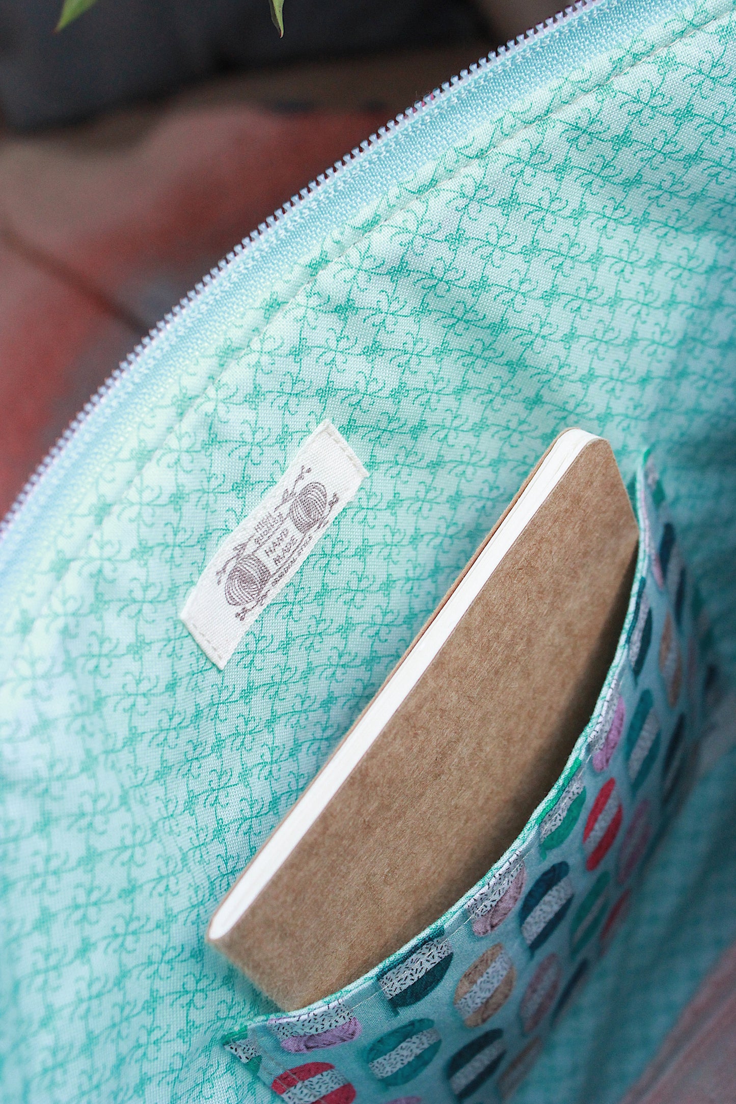 Handmade Patchwork Project Bag for Knitters & Crocheters | Cotton Fabric | Zipped Craft Tote