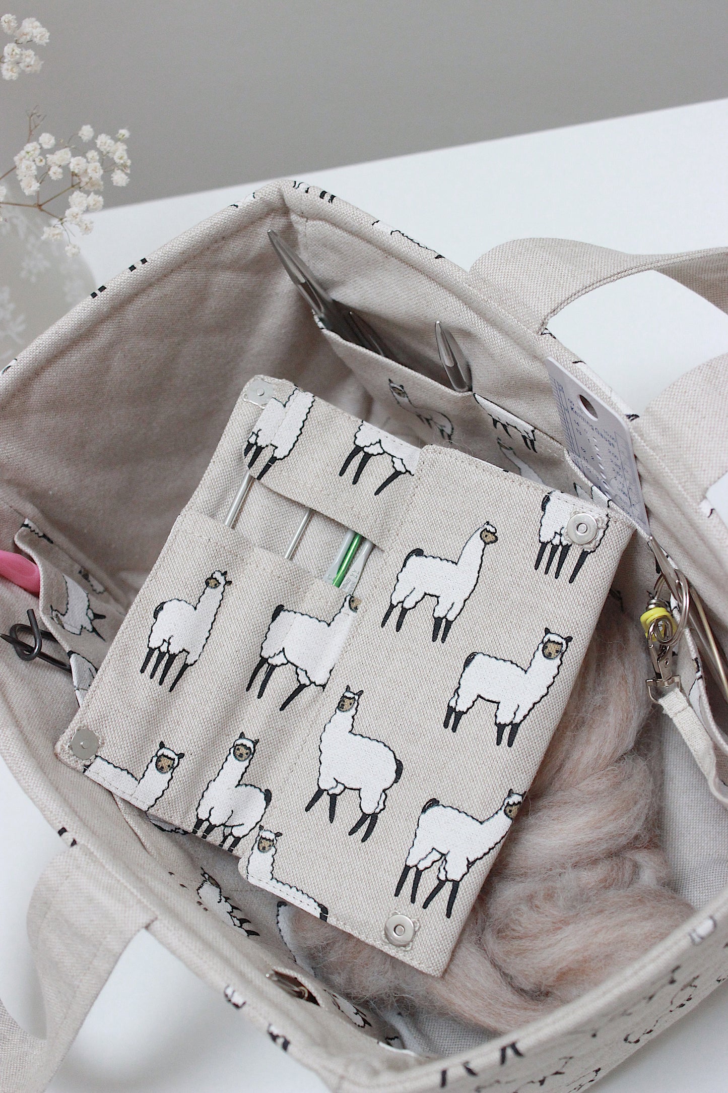👜Alpaca Canvas Basket, Zipper Project Bag, Circular Knitting Needle Case, Crochet Case & Metal Frame Purse