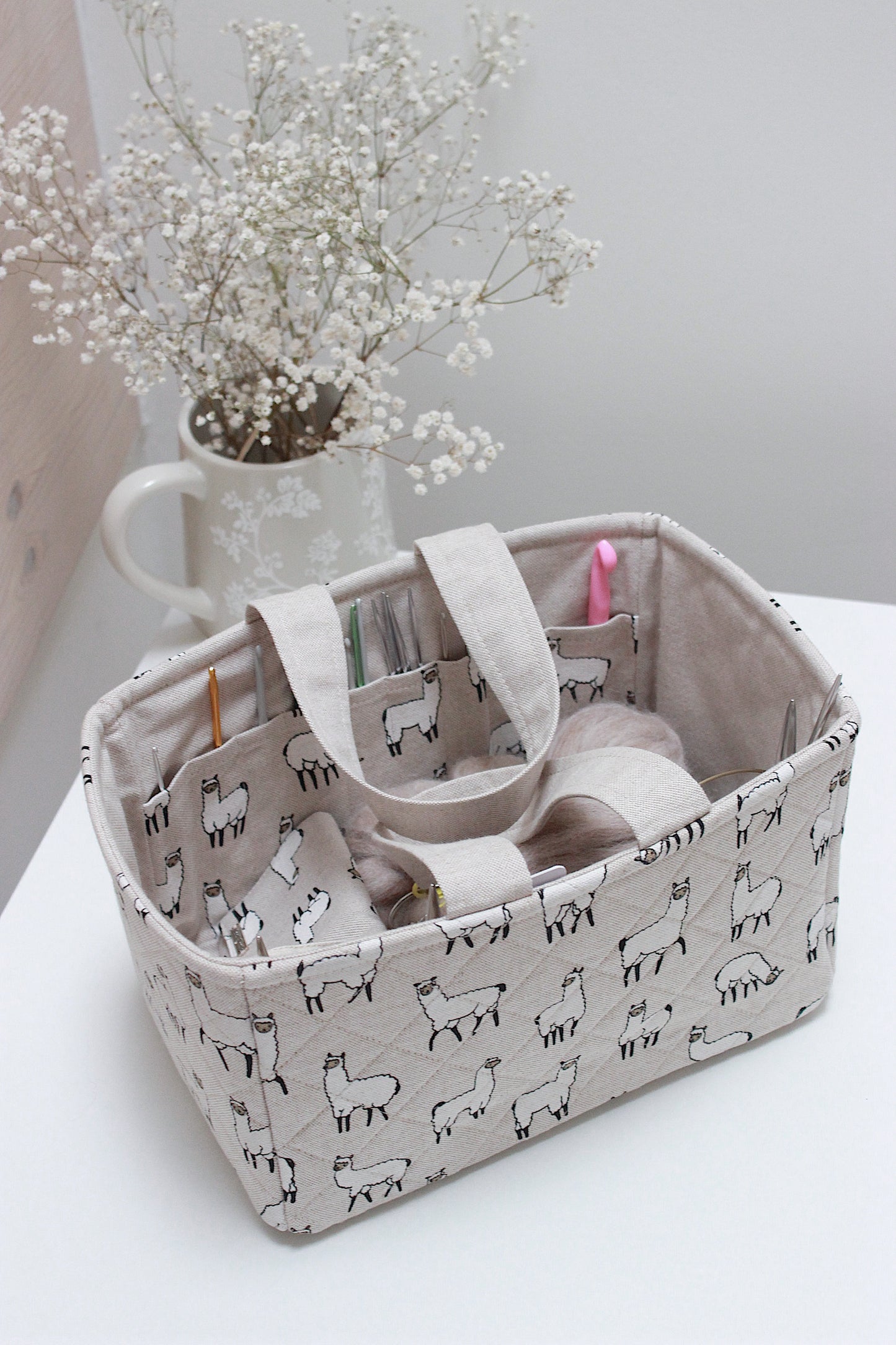 👜Alpaca Canvas Basket, Zipper Project Bag, Circular Knitting Needle Case, Crochet Case & Metal Frame Purse