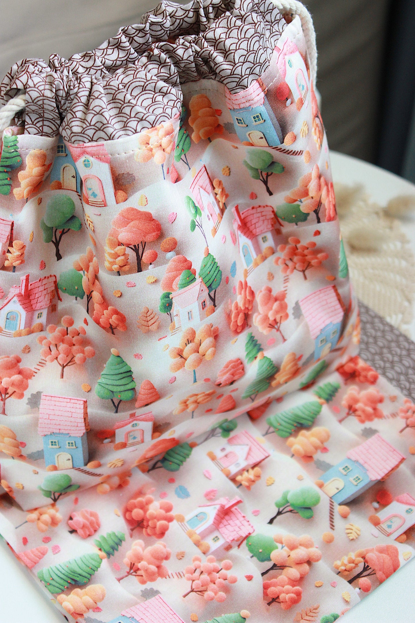 Autumnal Drawstring Project Bag