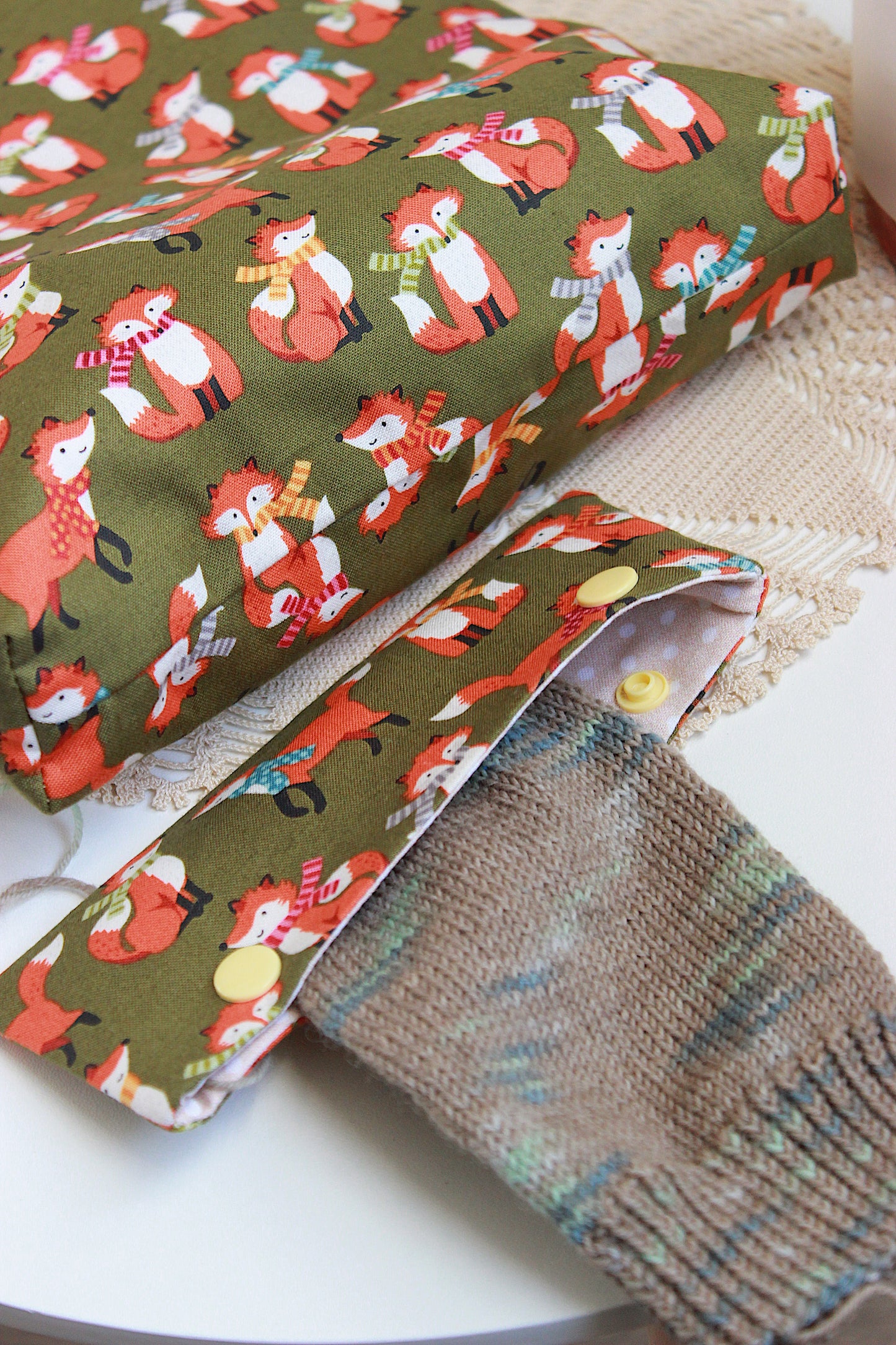 Fox Knitting Project Bag & DPN Holders