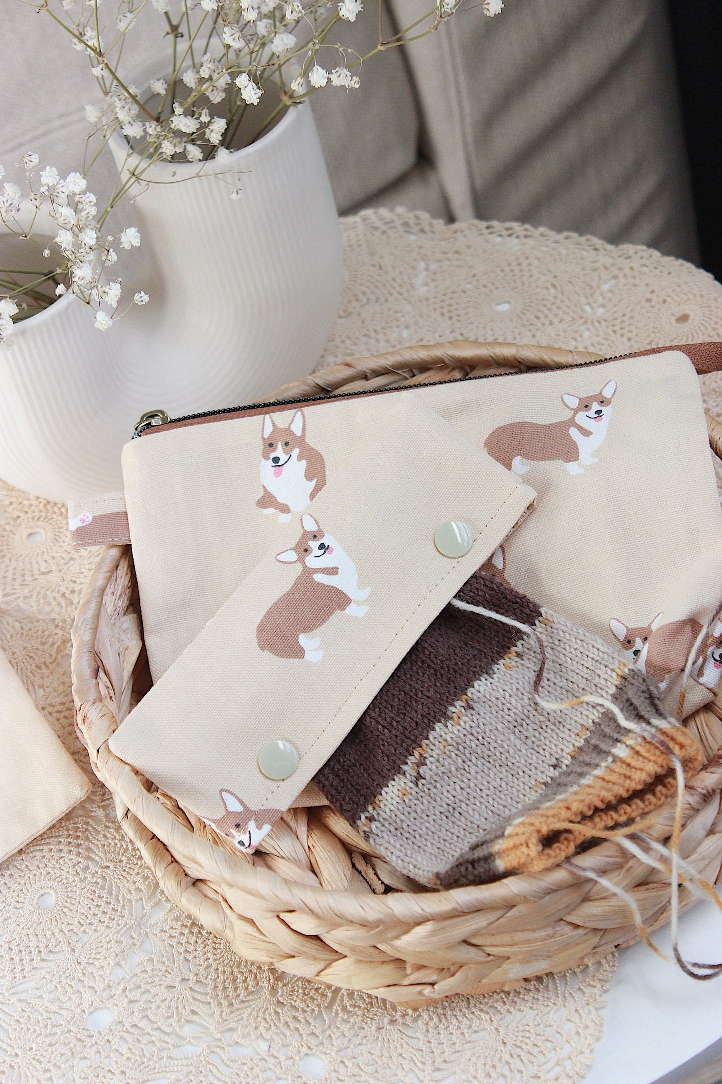 Cute Korgi Knitting Project Set