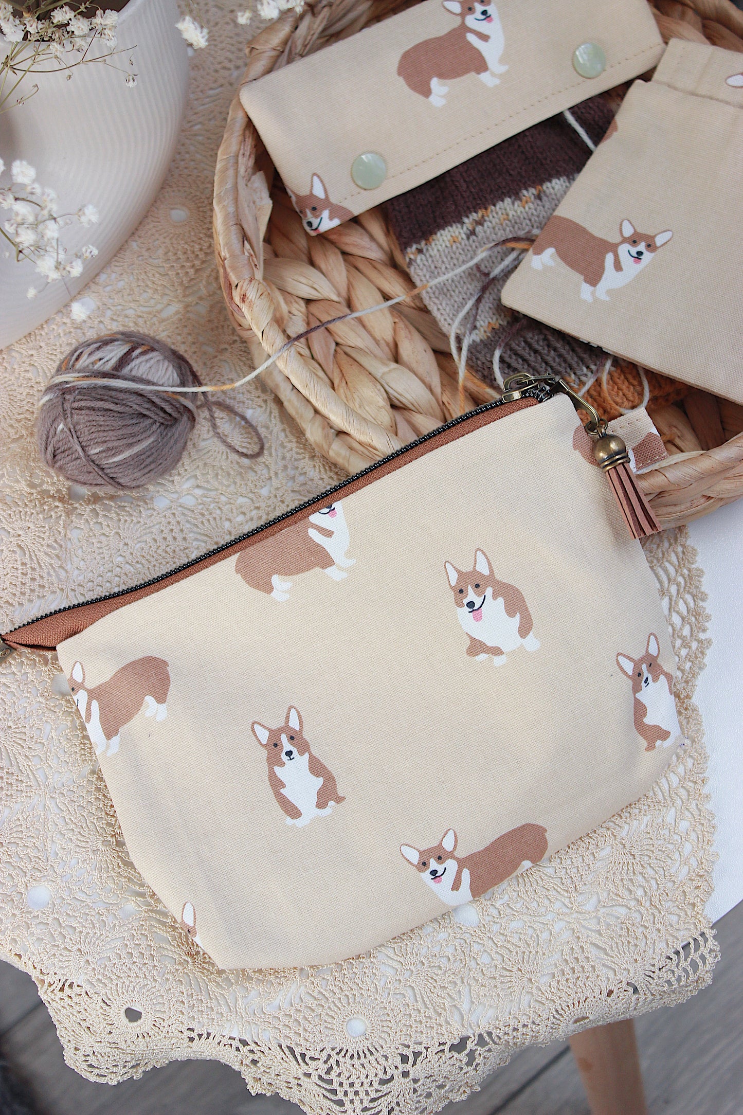 Cute Korgi Knitting Project Set