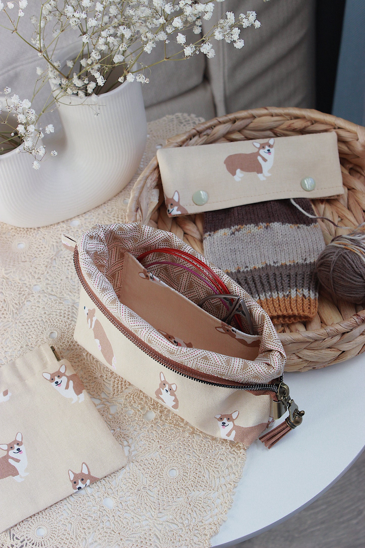 Cute Korgi Knitting Project Set