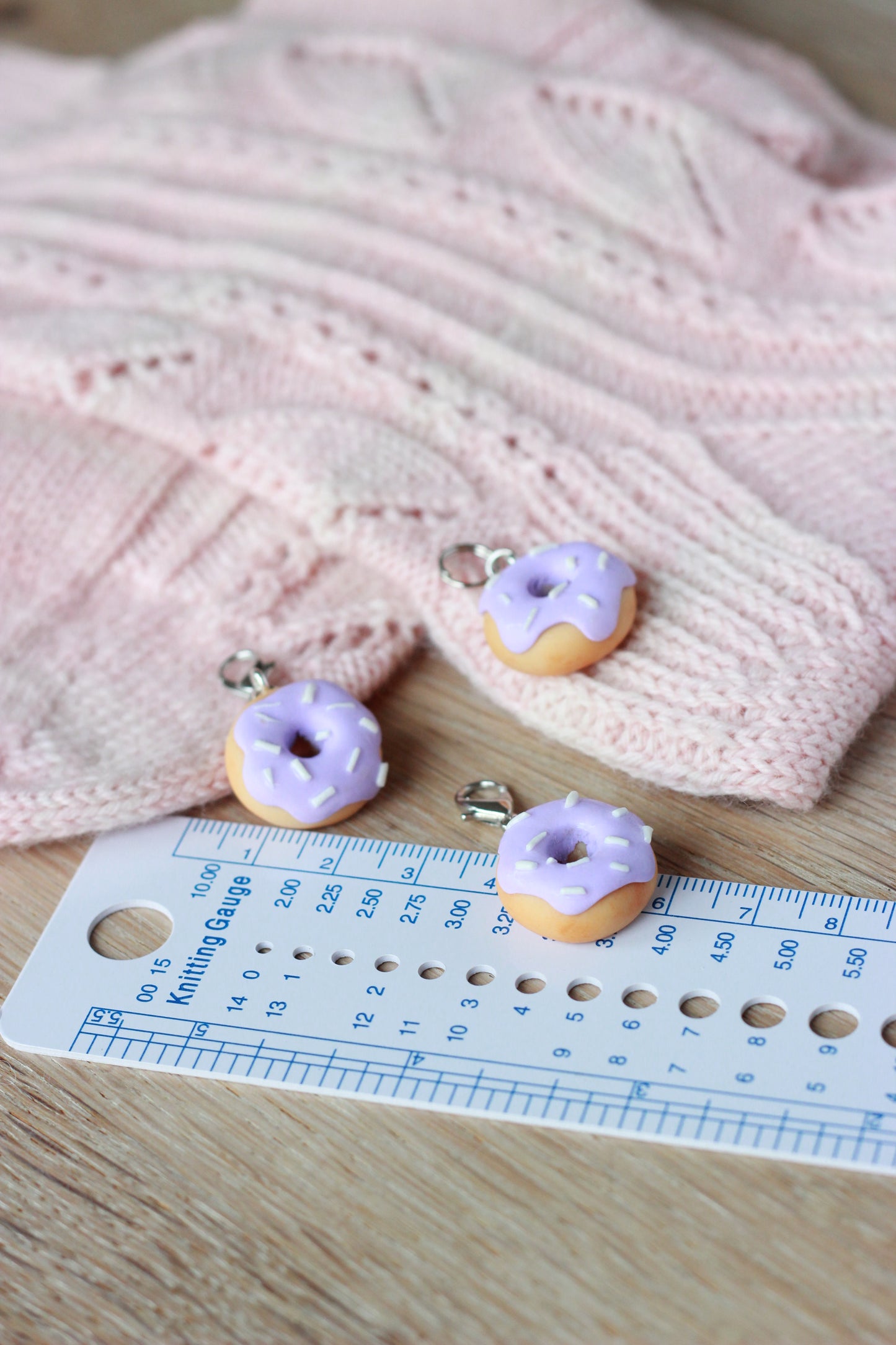 Handmade Polymer Clay Cute Purple Donut Stitch Marker