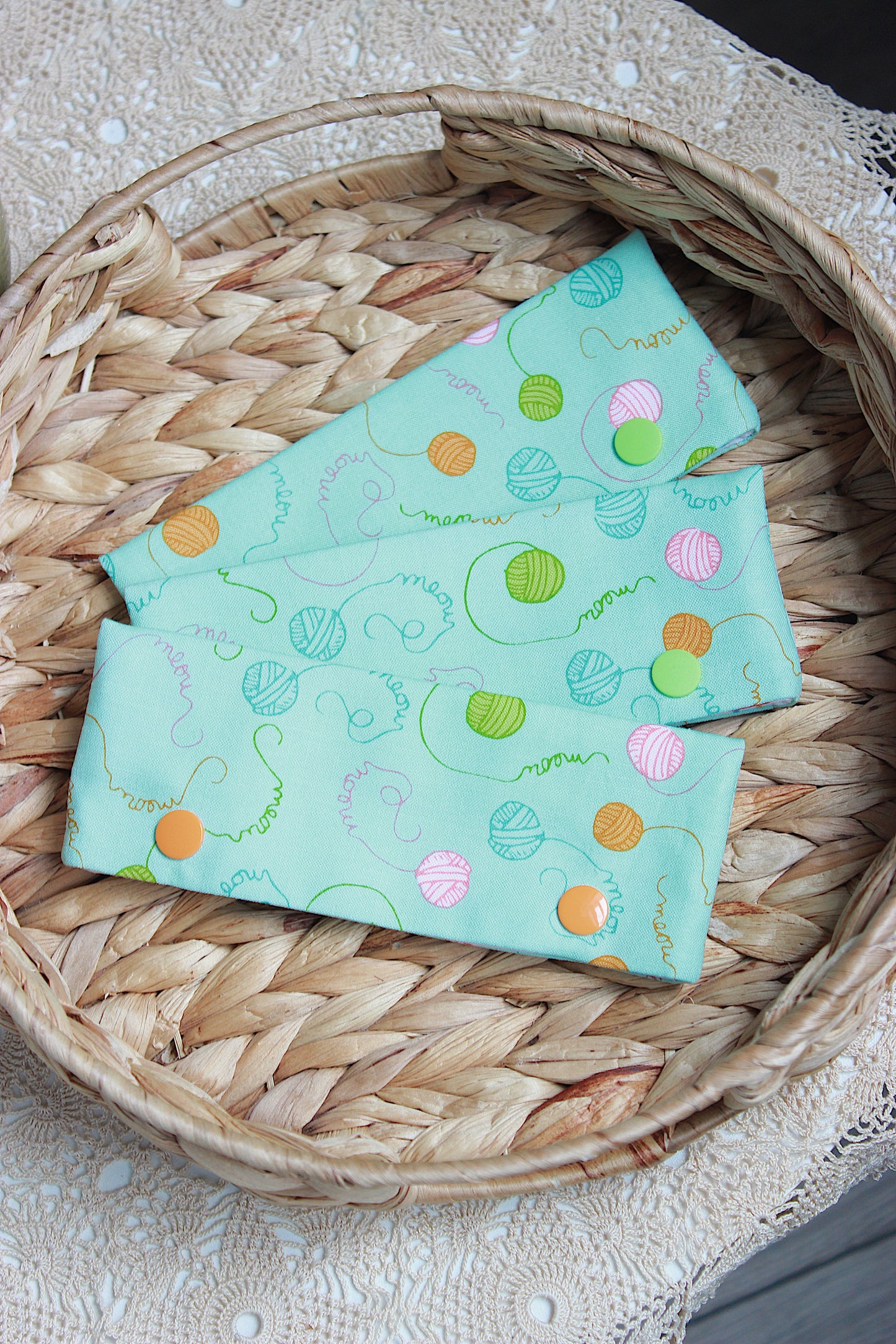 Mint Blue Yarn Print DPN Holder