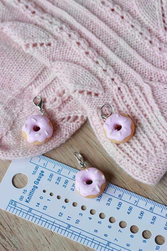 Handmade Polymer Clay Cute Pink Donut Stitch Marker