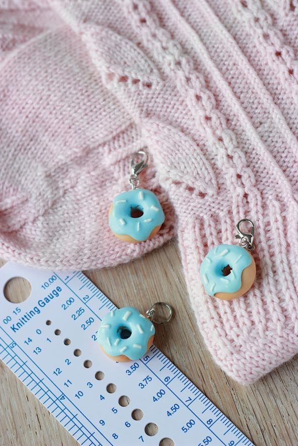 Handmade Polymer Clay Light Blue Donut Stitch Markers
