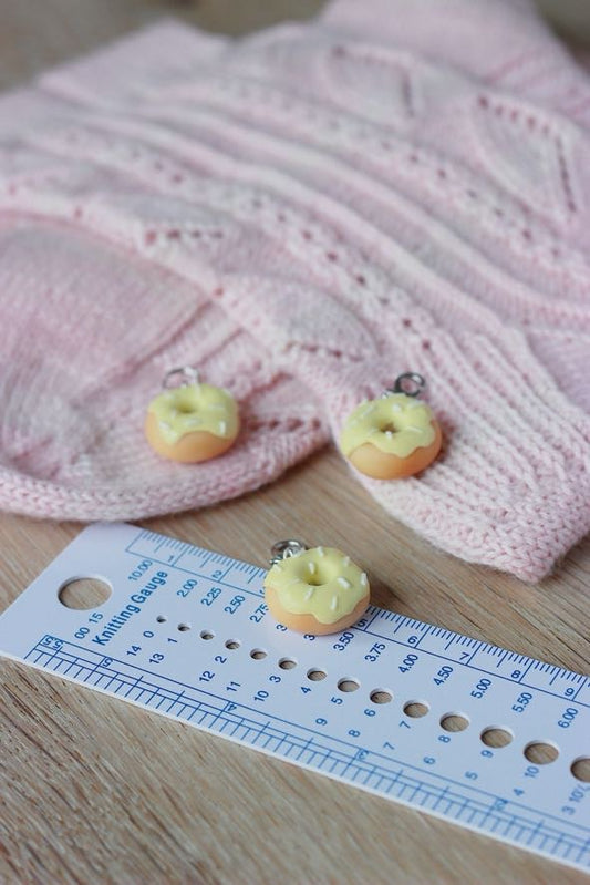 Handmade Polymer Clay Yellow Donut Stitch Markers