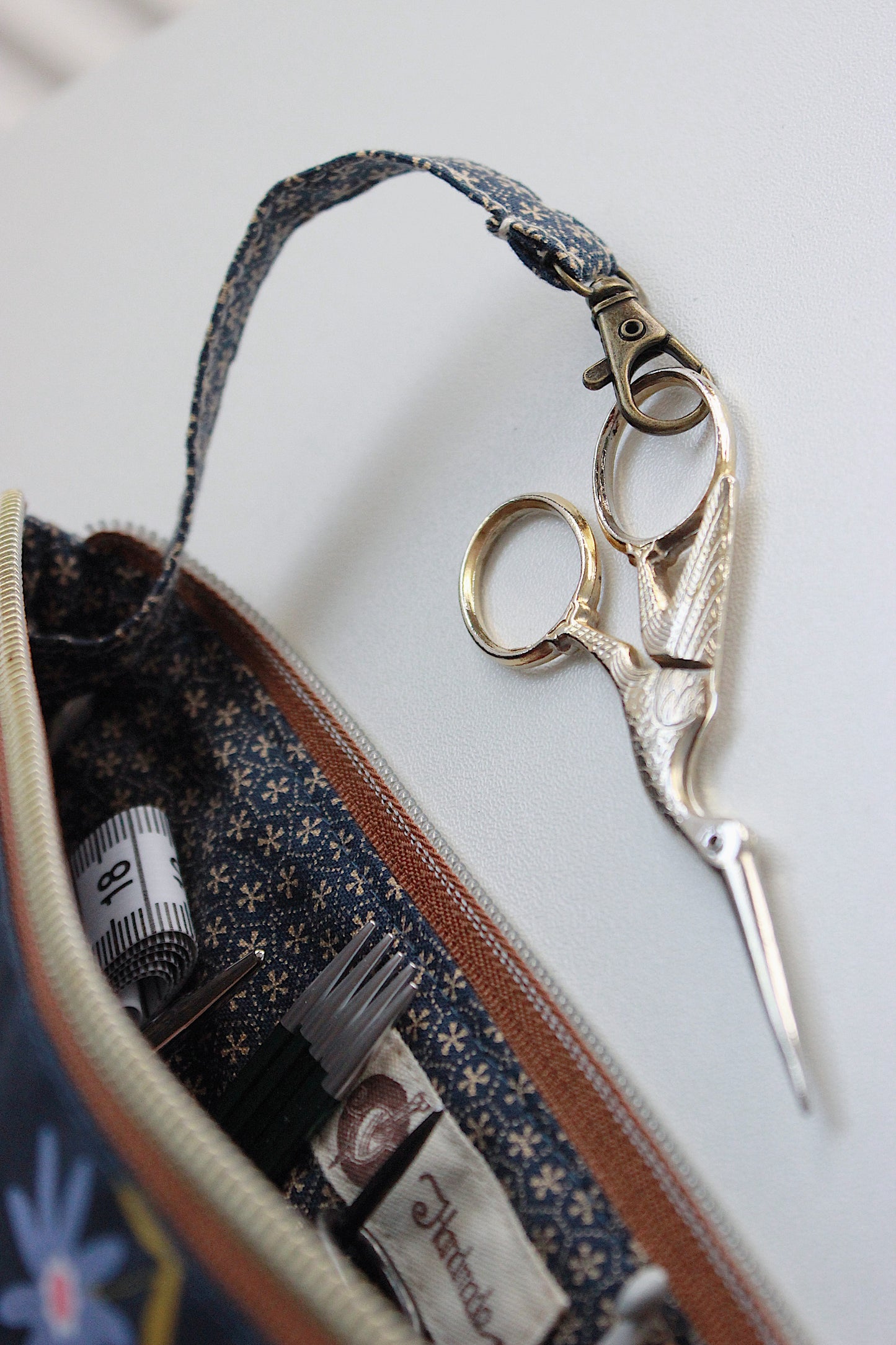 Blue Flowers Waterproof Zipper Pouches