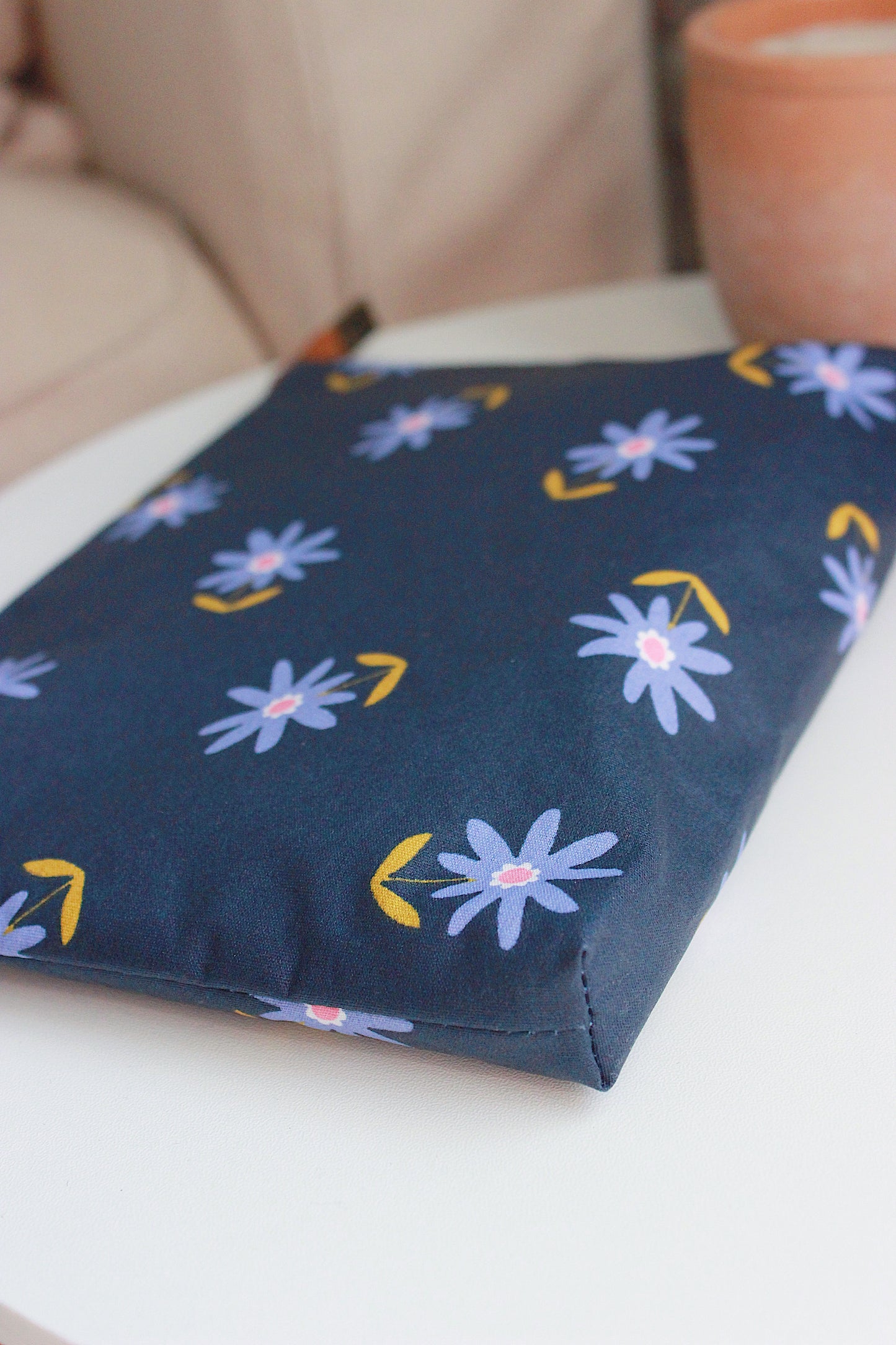 Blue Flowers Waterproof Zipper Pouches
