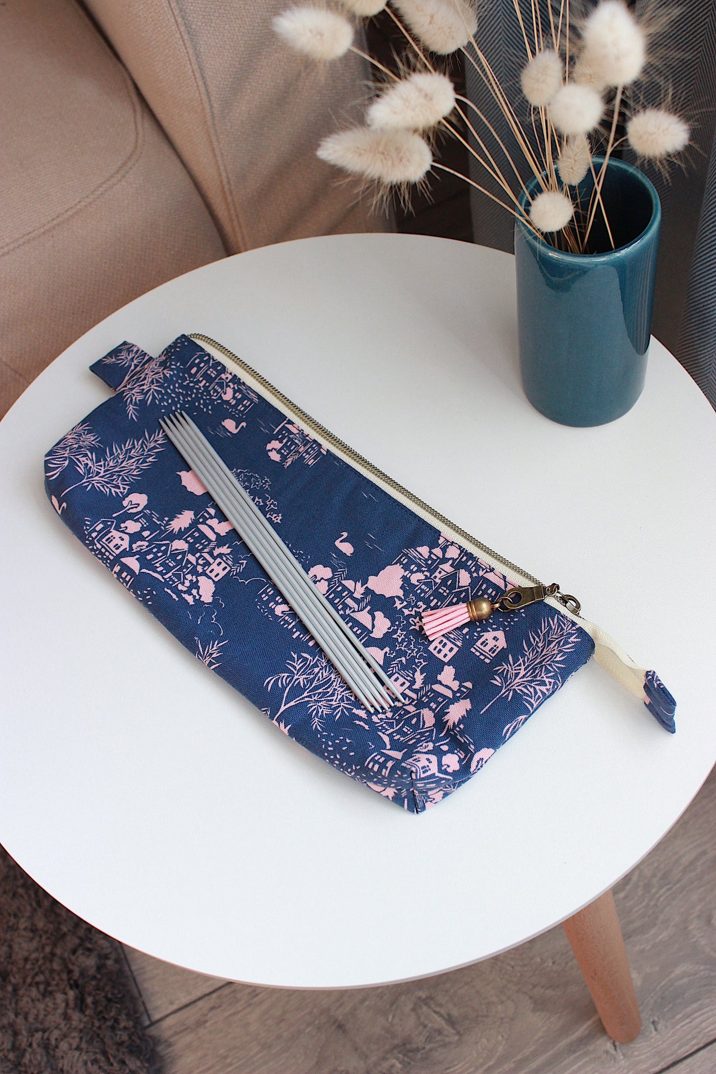 Whimsical Countryside Oxford Fabric Zipper Pouch & Metal Frame Purse