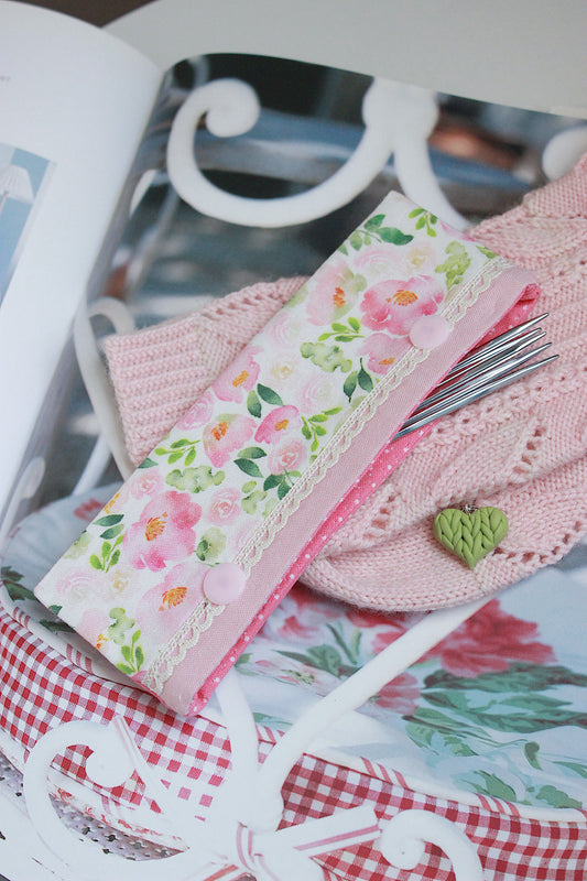 Pink Flowers & White Dots DPN Holder