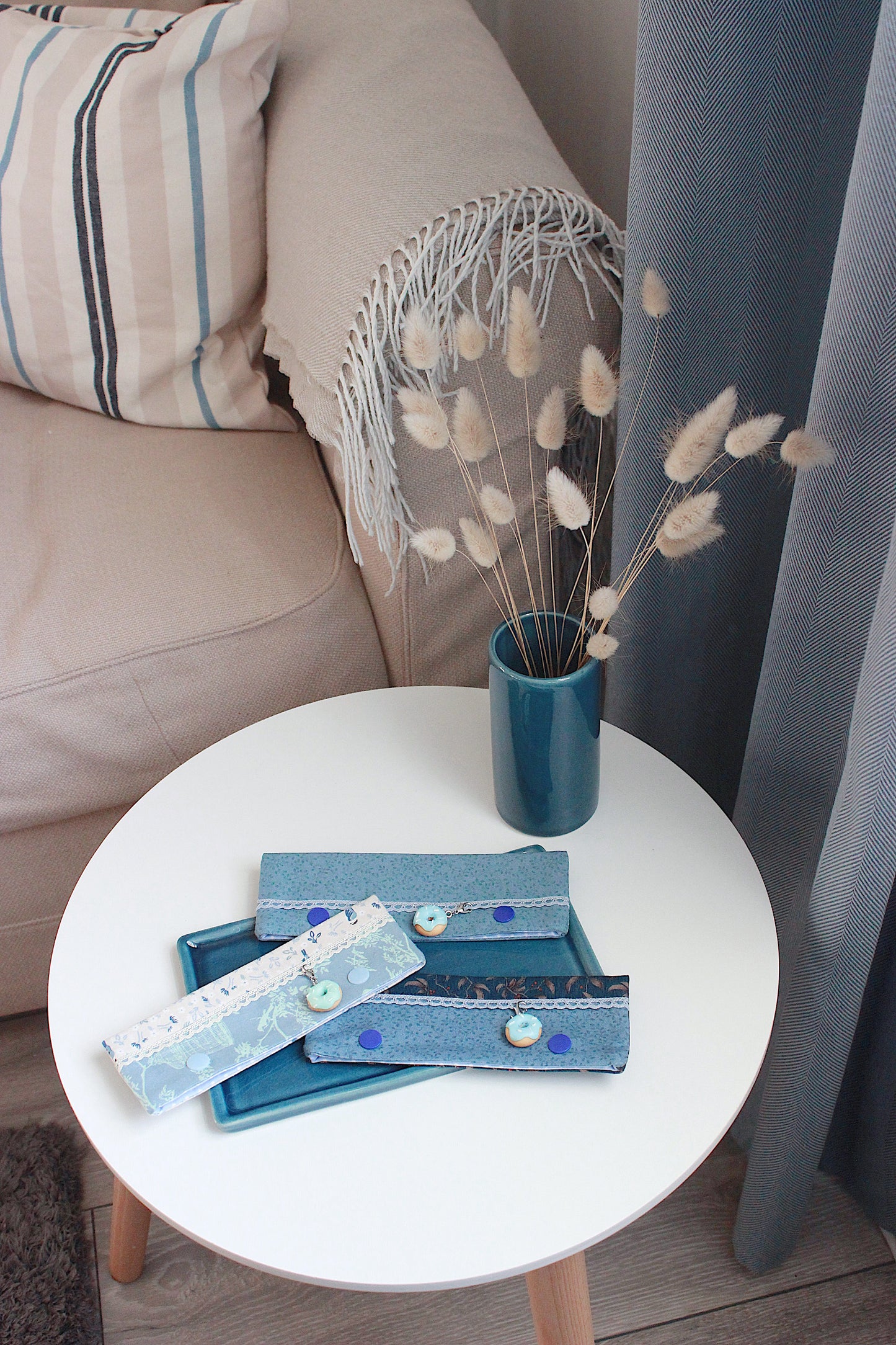 Blue DPN Holders With Lace