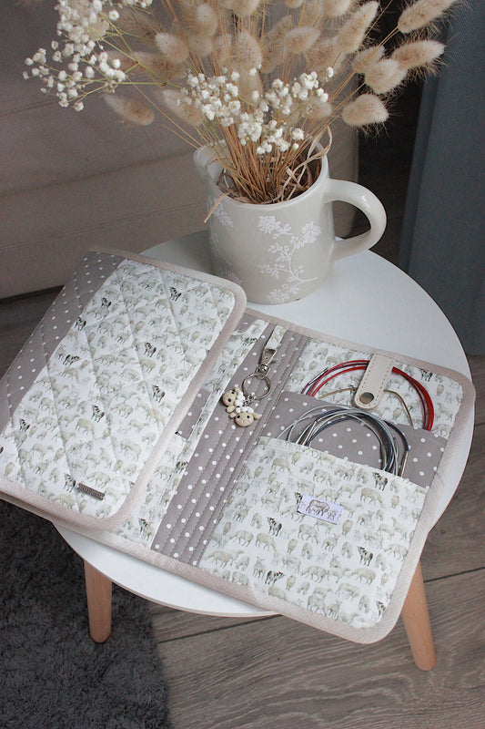 Sheep Allover Folded Knitting Needle Case