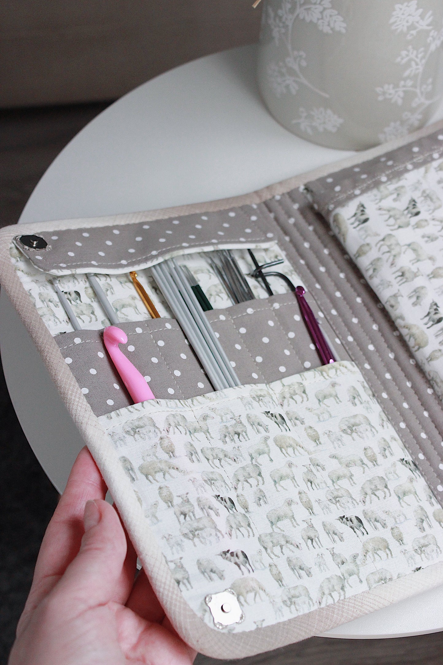 Sheep Allover Folded Knitting Needle Case