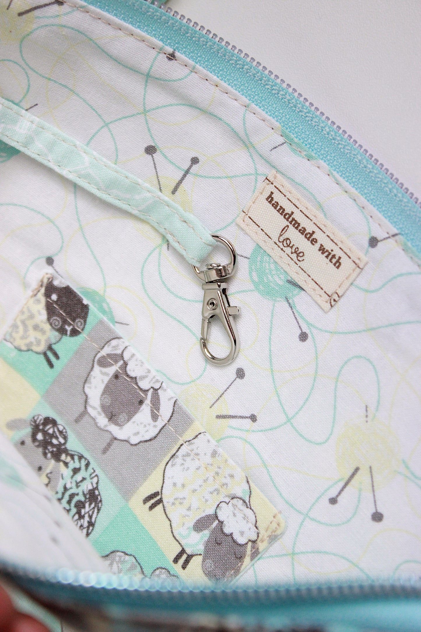 Cheerful Sheep Zipper Project Bag & Pouch