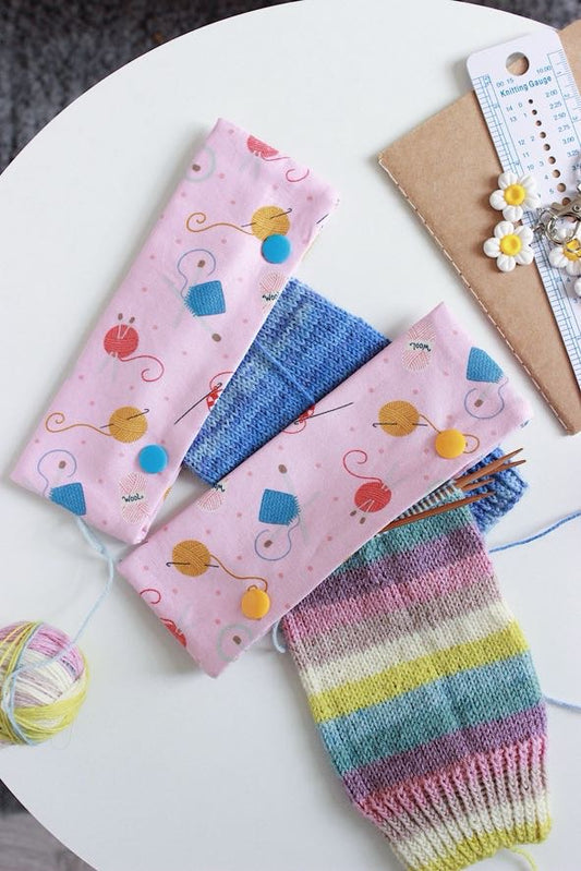 Pink Yarn Print DPN Holders