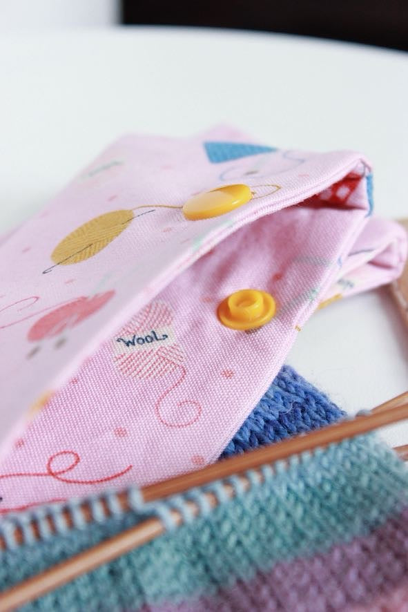 Pink Yarn Print DPN Holders