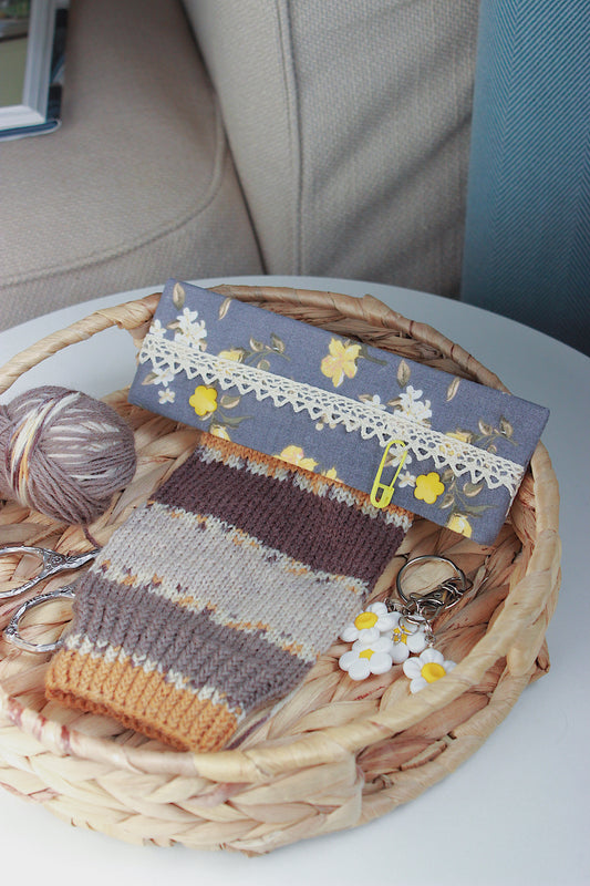 Yellow Flowers on Grey DPN Holder