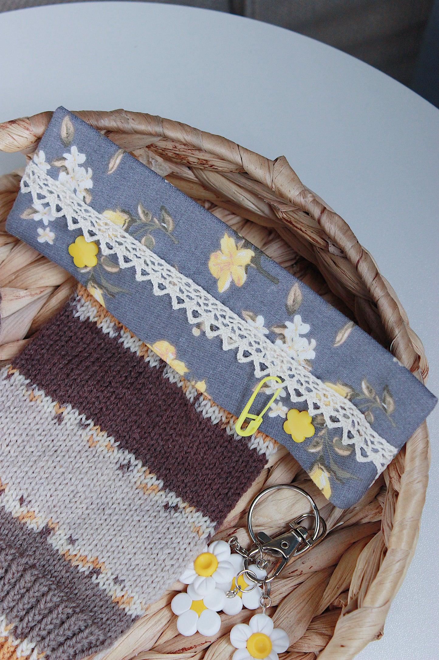 Yellow Flowers on Grey DPN Holder
