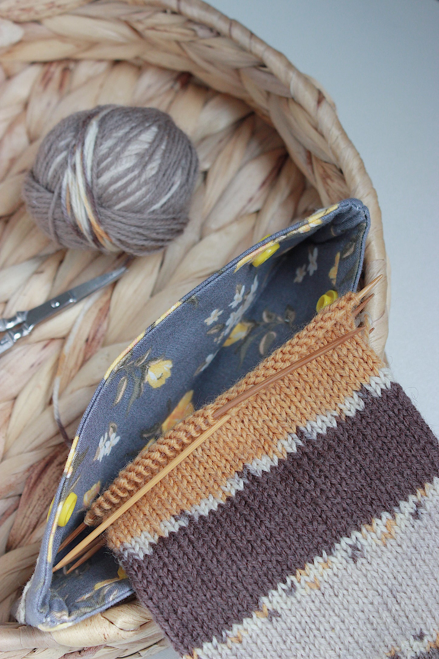 Yellow Flowers on Grey DPN Holder