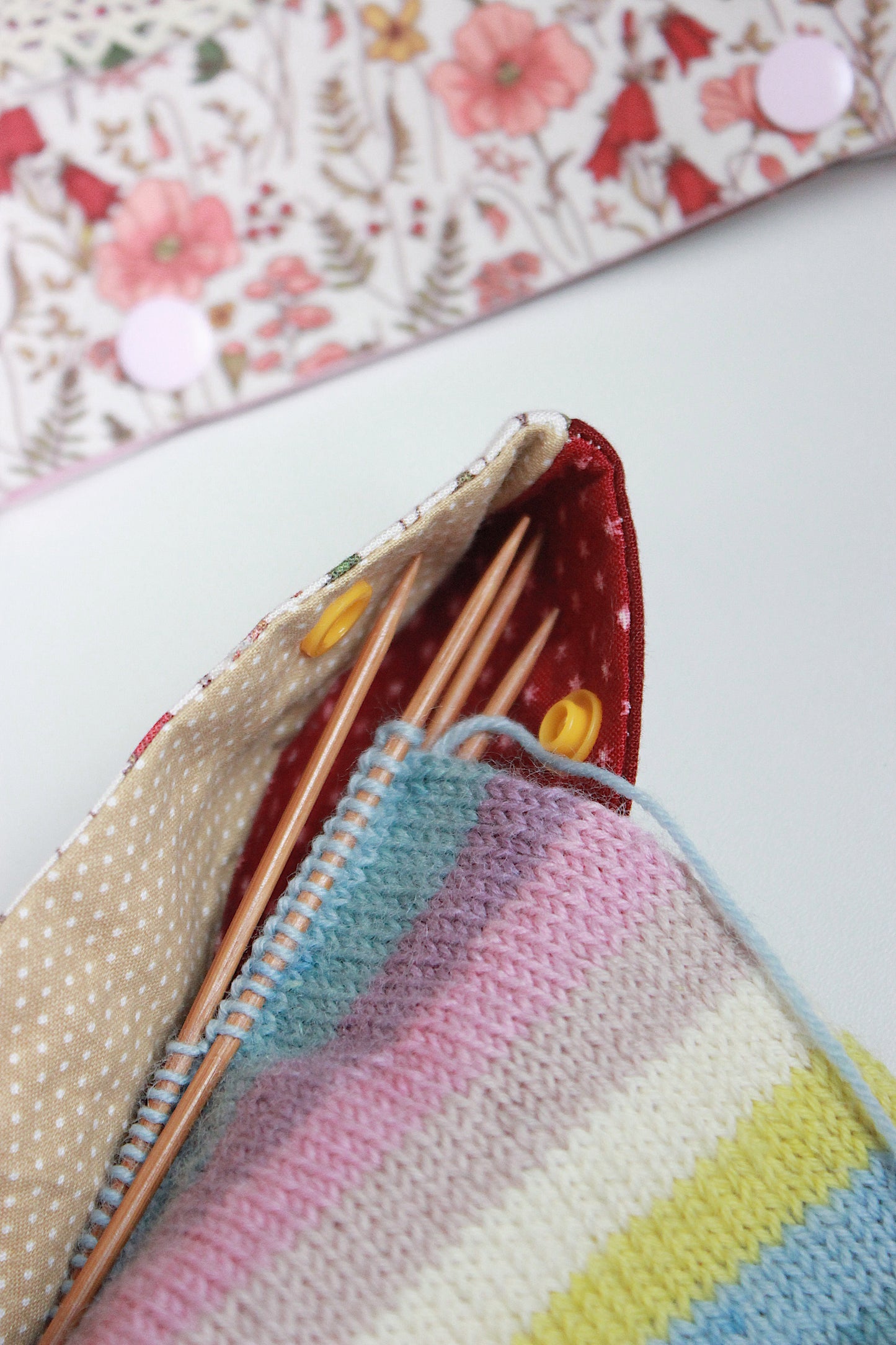 Burgundy Polka Dot Floral DPN Holder