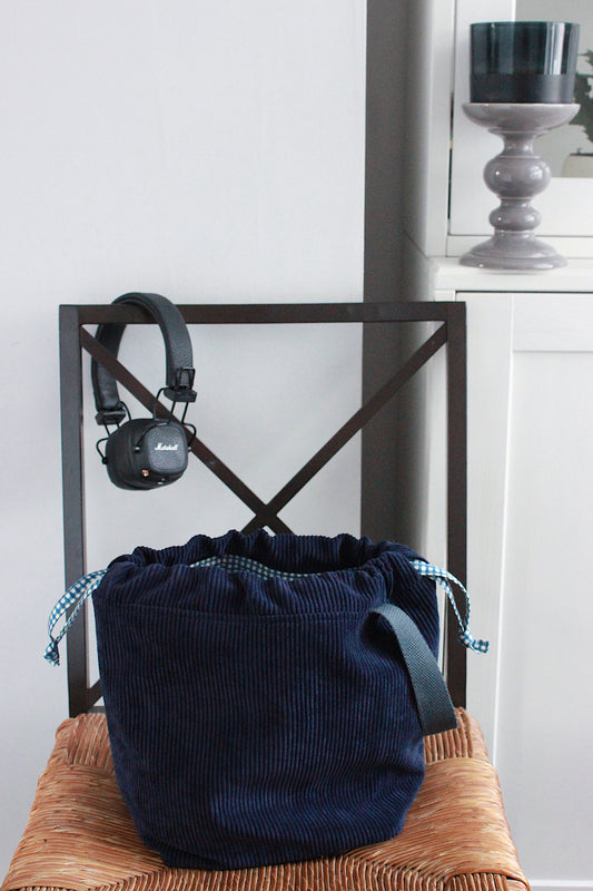 Midnight Blue Corduroy Project Bag