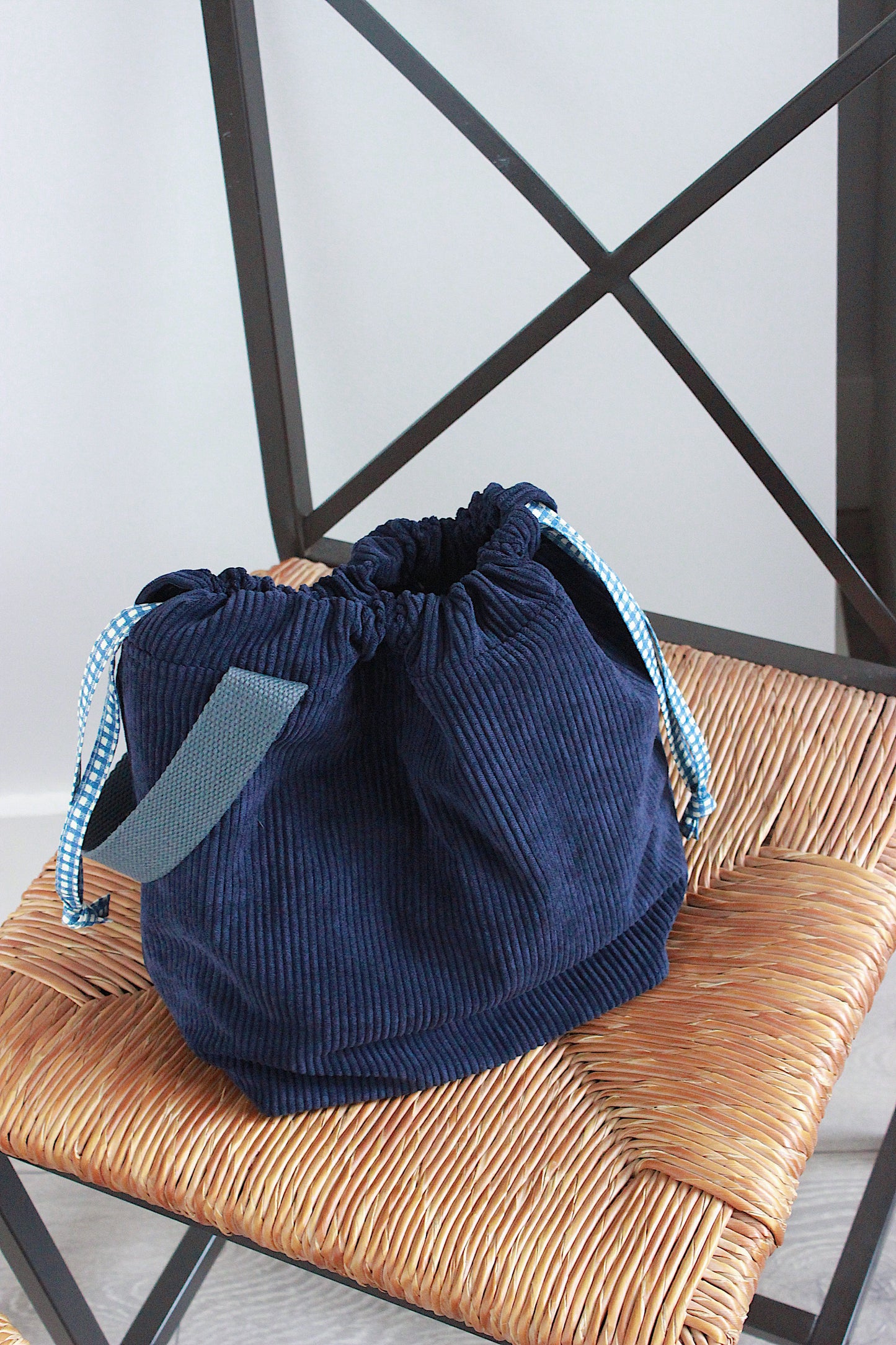 Midnight Blue Corduroy Project Bag