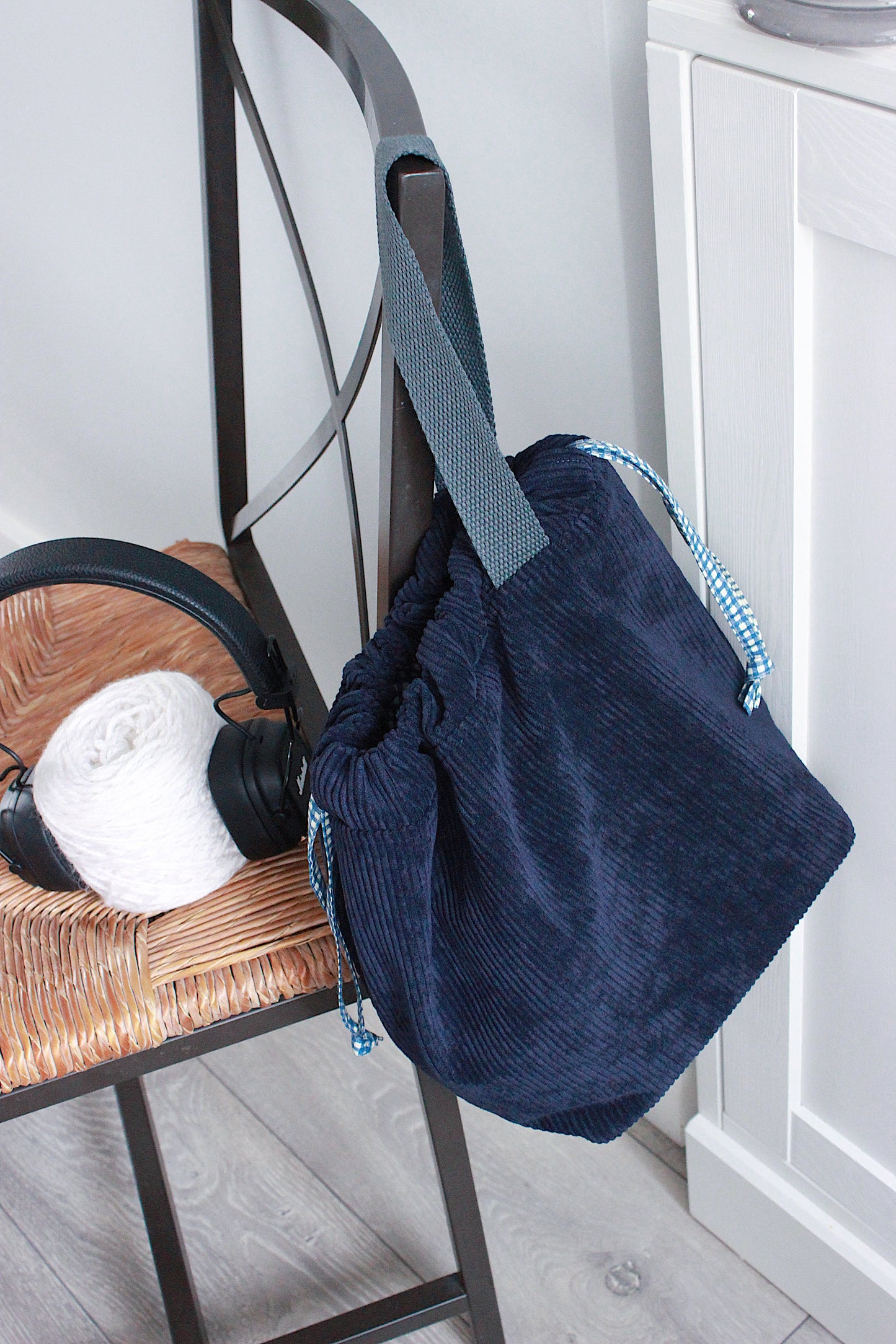 Midnight Blue Corduroy Project Bag