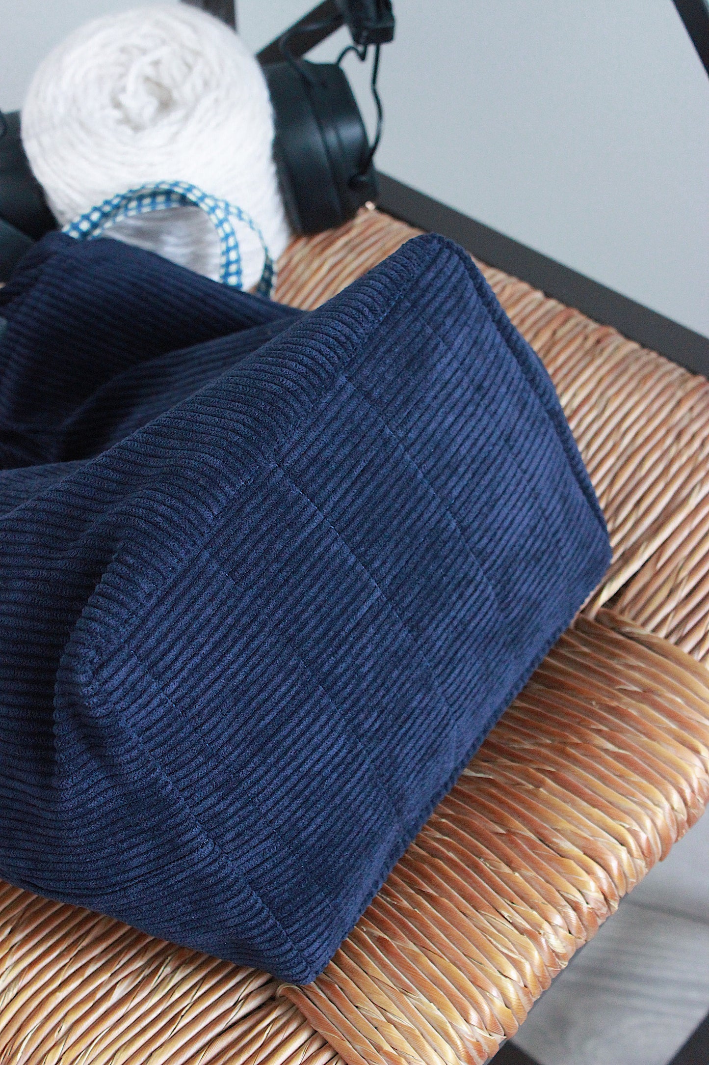 Midnight Blue Corduroy Project Bag