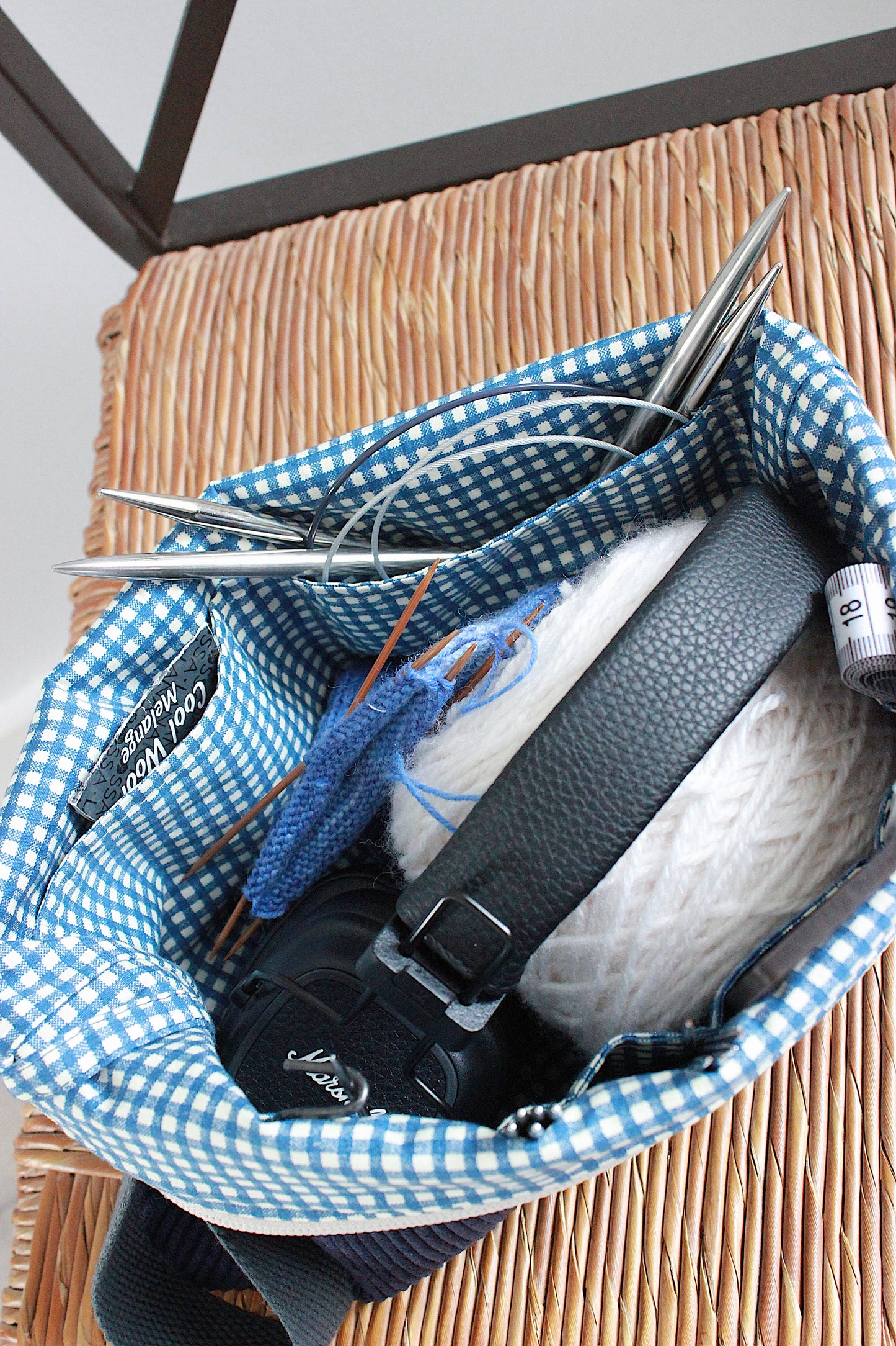 Midnight Blue Corduroy Zipper Project Bag