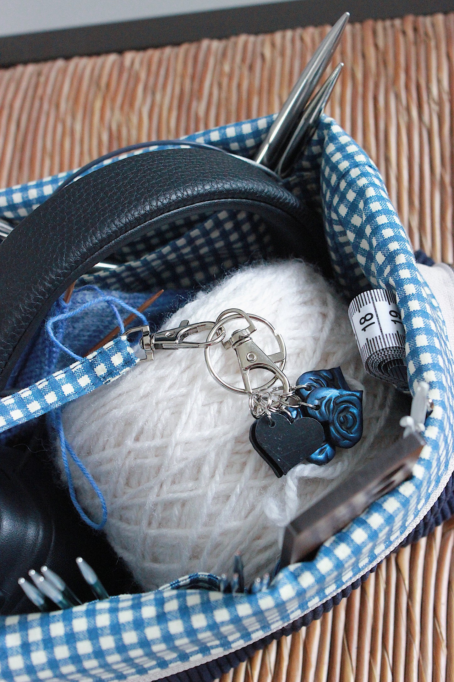 Midnight Blue Corduroy Zipper Project Bag