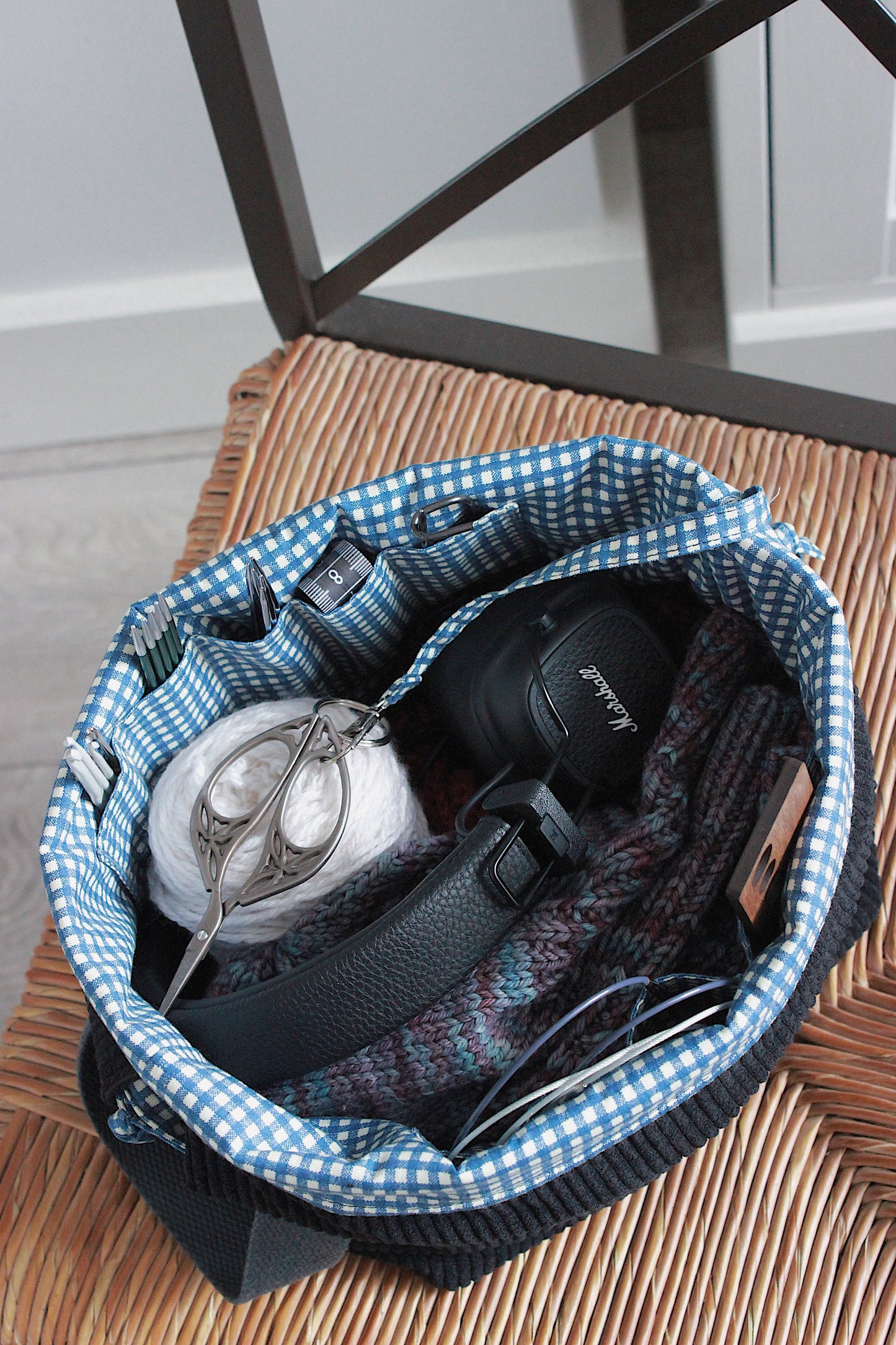 Black Corduroy Project Bag