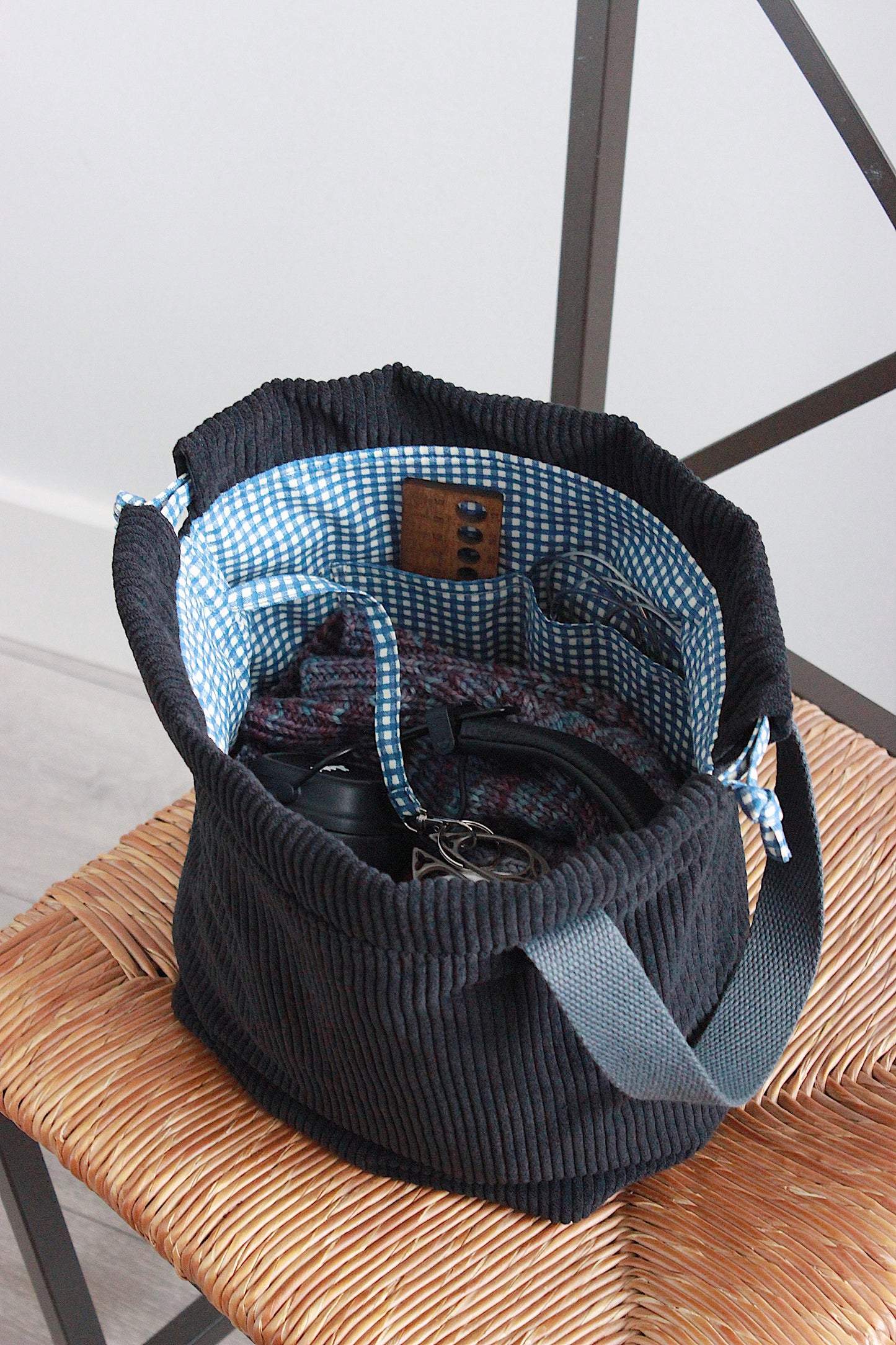 Black Corduroy Project Bag